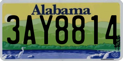 AL license plate 3AY8814
