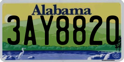 AL license plate 3AY8820