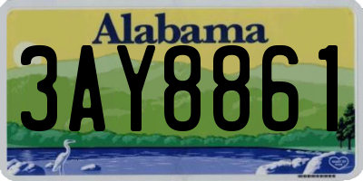 AL license plate 3AY8861