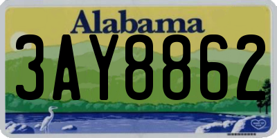 AL license plate 3AY8862