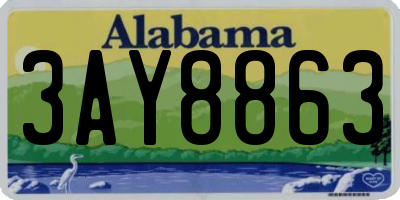 AL license plate 3AY8863