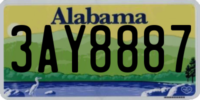 AL license plate 3AY8887
