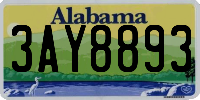 AL license plate 3AY8893