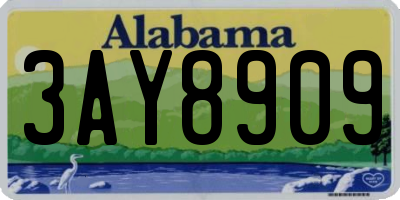 AL license plate 3AY8909