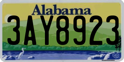 AL license plate 3AY8923