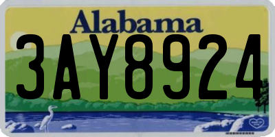 AL license plate 3AY8924