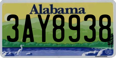 AL license plate 3AY8938
