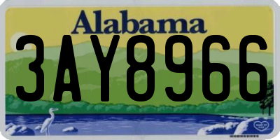 AL license plate 3AY8966