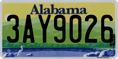 AL license plate 3AY9026