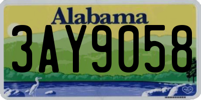 AL license plate 3AY9058