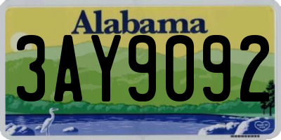 AL license plate 3AY9092