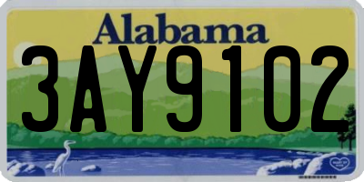 AL license plate 3AY9102