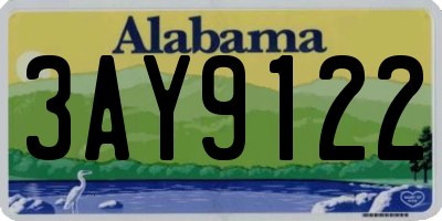 AL license plate 3AY9122