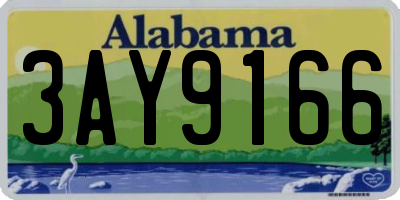 AL license plate 3AY9166