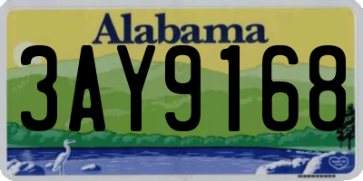 AL license plate 3AY9168