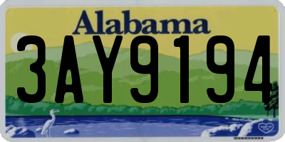 AL license plate 3AY9194