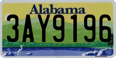 AL license plate 3AY9196