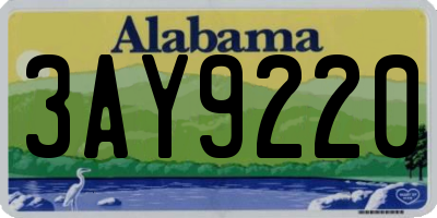 AL license plate 3AY9220