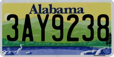 AL license plate 3AY9238