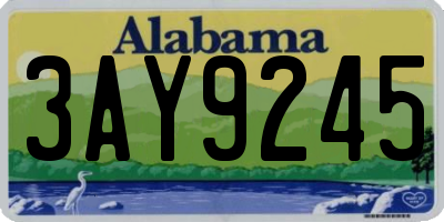 AL license plate 3AY9245