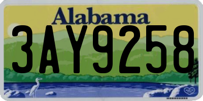 AL license plate 3AY9258