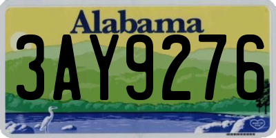 AL license plate 3AY9276