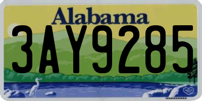 AL license plate 3AY9285