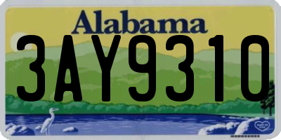 AL license plate 3AY9310