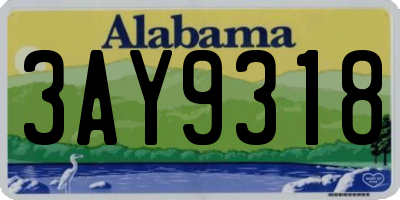 AL license plate 3AY9318