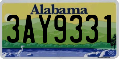 AL license plate 3AY9331