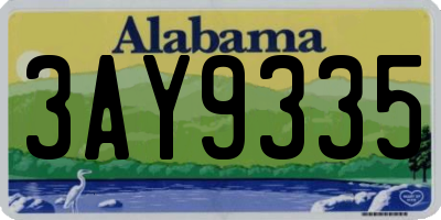 AL license plate 3AY9335