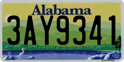 AL license plate 3AY9341