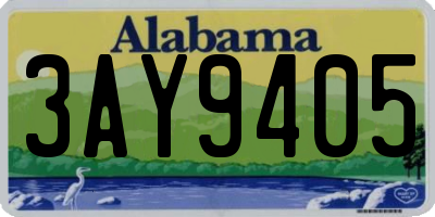 AL license plate 3AY9405