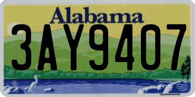 AL license plate 3AY9407