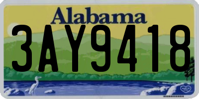 AL license plate 3AY9418