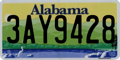 AL license plate 3AY9428