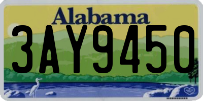 AL license plate 3AY9450