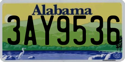 AL license plate 3AY9536