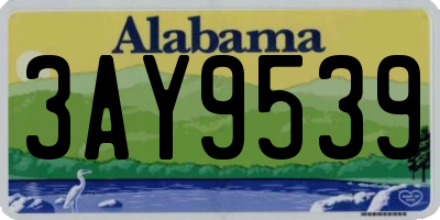 AL license plate 3AY9539