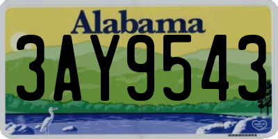 AL license plate 3AY9543