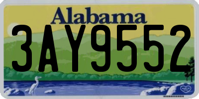 AL license plate 3AY9552