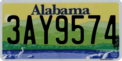 AL license plate 3AY9574