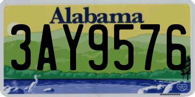 AL license plate 3AY9576