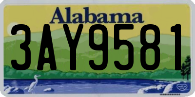 AL license plate 3AY9581