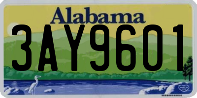 AL license plate 3AY9601