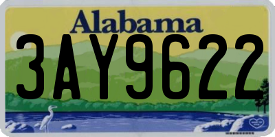 AL license plate 3AY9622