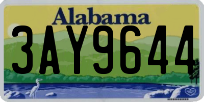 AL license plate 3AY9644