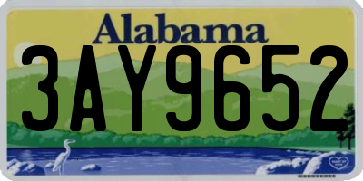 AL license plate 3AY9652