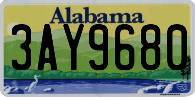 AL license plate 3AY9680