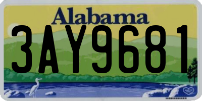 AL license plate 3AY9681
